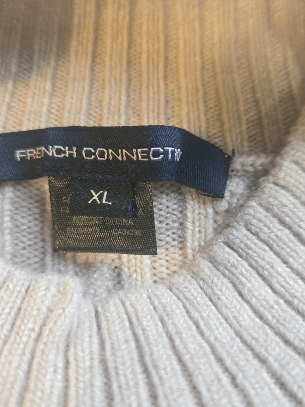 French Connection Katrin Long Sleeve Cable Knit Sweater Dress XL